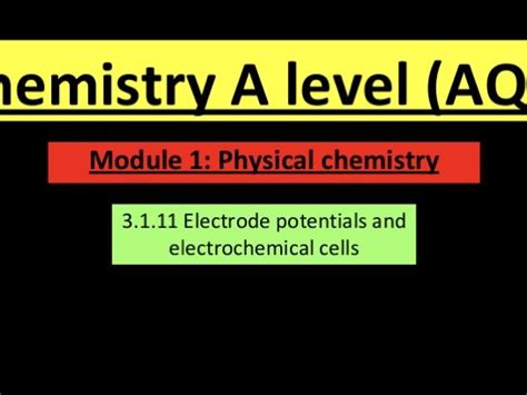 Electrode Potentials And Electrochemical Cells A Level Chemistry Teaching Resources