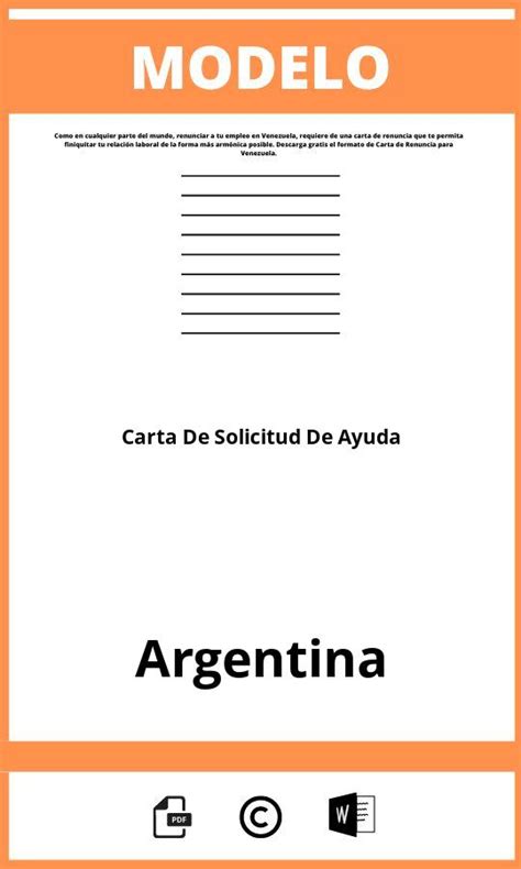 Modelo De Carta De Solicitud De Ayuda