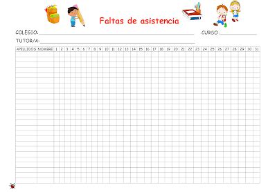 Actividades Para Educaci N Infantil Hojas Control De Falta De