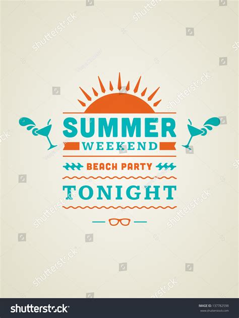 Retro Summer Design Poster Summer Holidays Typography Vector