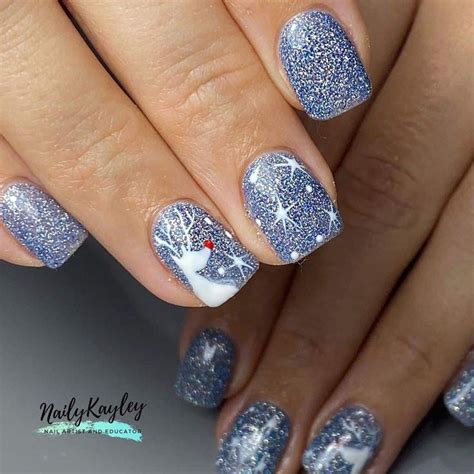 Top Blue Christmas Nail Design Ideas Version Blue Christmas