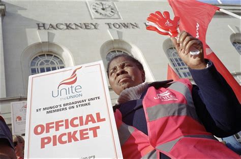 Workers At Homelessness Charity St Mungos On Strike London 17 March