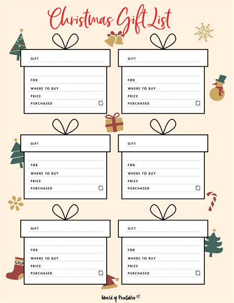 Christmas Gift List Printable | Christmas list template, Christmas wish