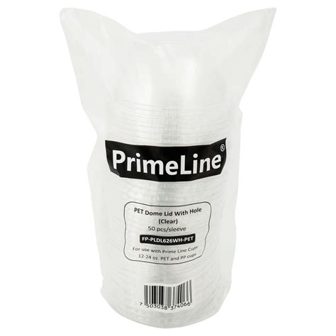 Tapa PET Prime Line Domo Para Popote 12 24oz CODEBA