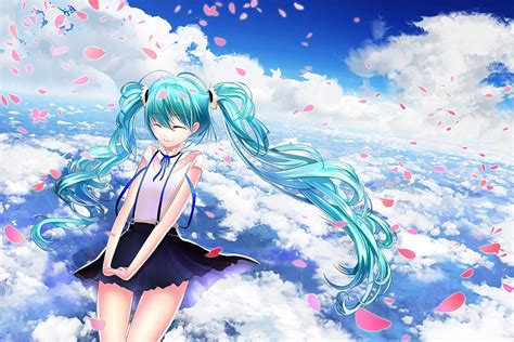 Fond D Cran X Px Anime Filles Anime Des Nuages Hatsune