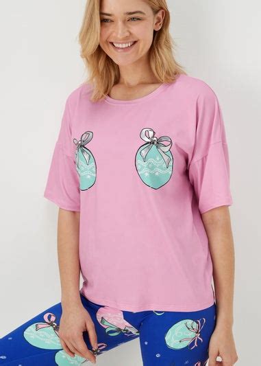 Pink And Blue Christmas Bauble Pyjama Set Matalan