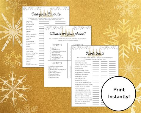 Printable Christmas Work Games for the Office, Holiday Games for ...