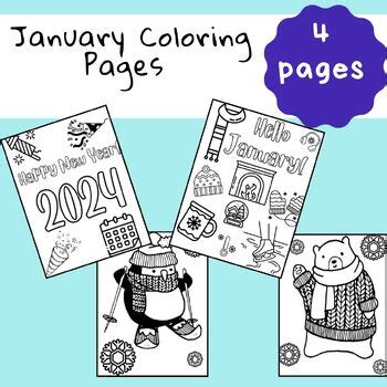 January/Winter Themed Coloring Pages by Sophie in Elementary | TPT