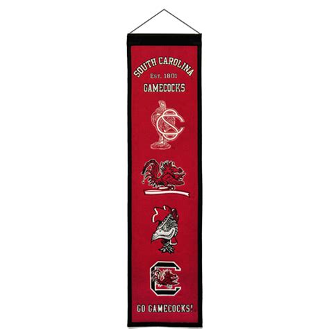 South Carolina Gamecocks Logo Evolution Heritage Banner Palm Beach Autographs Llc