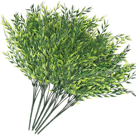 Zukuco Pcs Artificial Greenery Outdoor Plants Uv Resistant Plastic