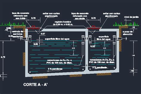 Fosa S Ptica Detalles En Autocad Descarga En Dwg Off