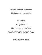 PYC4808 Assignment 2 Pdf Student Number 41232488 Linda Caetano