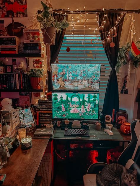 cozy pc gaming setup | Gamer room decor, Cozy desk, Game room decor