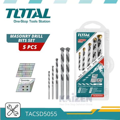 Total Tacsd Pcs Masonry Drill Bits Set