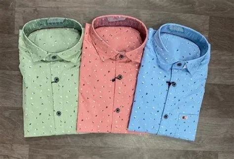 Printed Collar Neck Men Cotton Casual Shirt Machine Wash At Rs 475 In