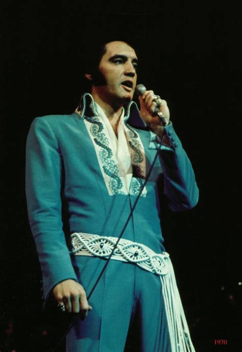 Elvis At The Houston Astrodome March 1970 This Jumpsuit Is Called The Blue Brocade Jumpsuit