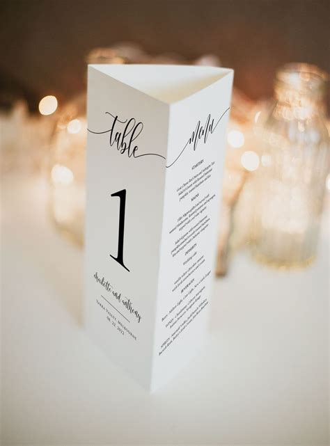 Southern Wedding Tri Fold Table Number Tri Fold Table Menu Triangle