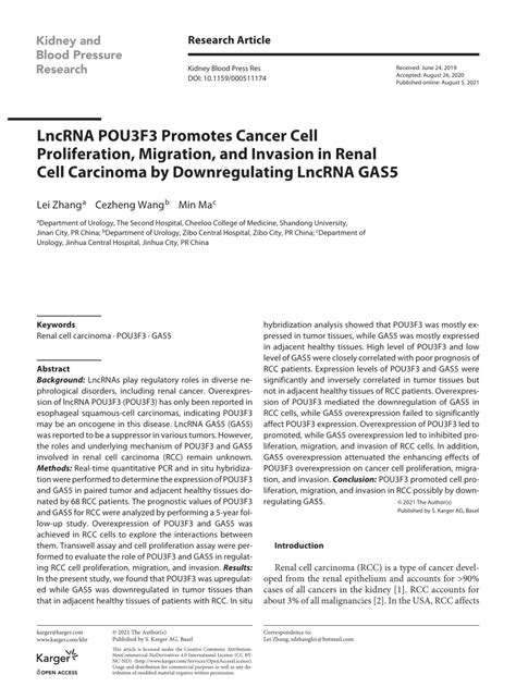 Pdf Lncrna Pou F Promotes Cancer Cell Proliferation Migration And