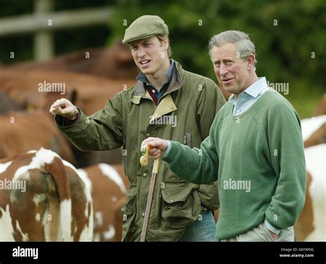 Prince William with his father, the Prince of Wales during a visit to ...