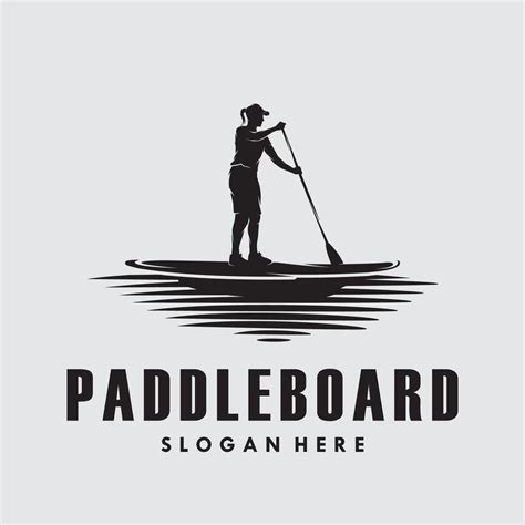 Woman In Paddle Board Silhouette Logo Vector Design 11373570 Vector Art