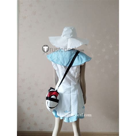 Pokemon Sun And Moon Lillie White Blue Dress Cosplay Costume