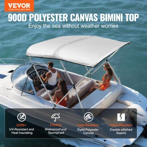 Vevor Bimini Pour Bateau A Arceaux X X Cm Taud De Soleil