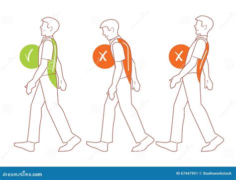 Correct Spine Posture, Bad Walking Position Stock Vector - Illustration ...