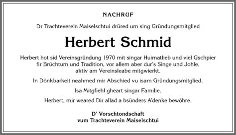 Traueranzeigen Von Herbert Schmid Augsburger Allgemeine Zeitung