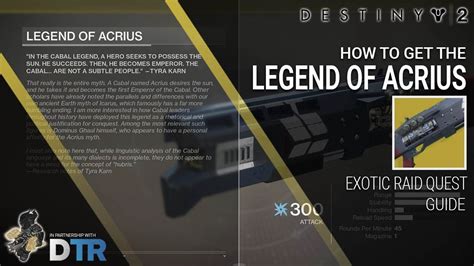 Destiny How To Get The Legend Of Acrius Quest Guide Full Arms