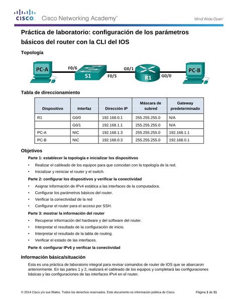 PDF Práctica de laboratorio configuración de los parámetros