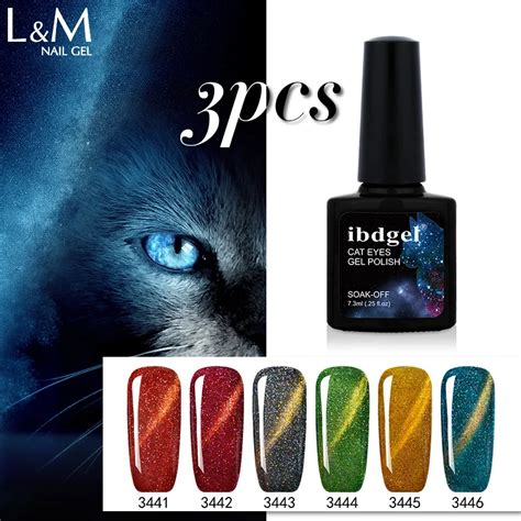 3 Bottles Ibdgel Brand Magneto Rainbow Cat Eye Gel Polish For Nails