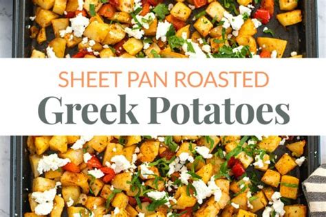 Greek Roasted Potatoes With Peppers Feta