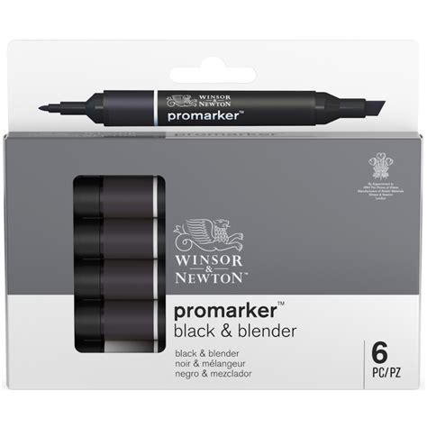 Winsor Newton Promarker Black Blender Set 6pc Cowling Wilcox