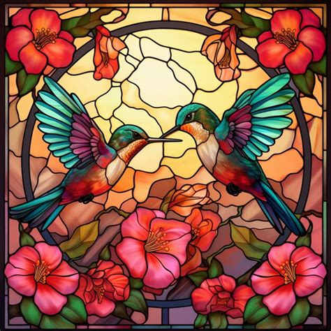 Premium Ai Image There Are Two Hummingbirds Sitting On A Branch Of A