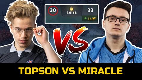 Miracle Vs Topson Met In Rank Super Tight Rank Battle Dota Youtube