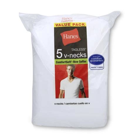 Hanes Men S V Neck T Shirt White 5 Pack