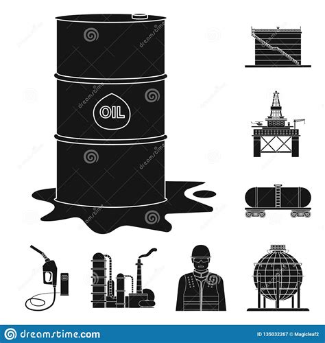 Vector Illustration Of Oil And Gas Symbol Collection Of Oil And Petrol