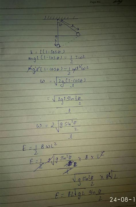 A Simple Pendulum With Bob Of Mass M And Conducting Wire Of Length L