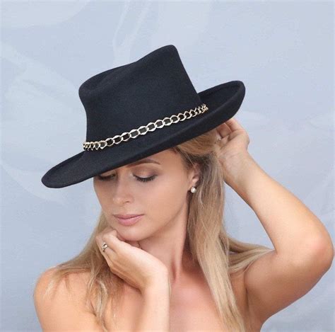 Black Fedora Hat Wool Hat Fedora Women Hat Fall Hat Winter Hat Warm Hat Kentucky Derby