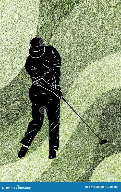 Golfer Swings A Driver Stock Illustration Illustration Of Sports