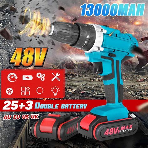 V Speed Power Drills Cordless Electric Drill Mah Torque