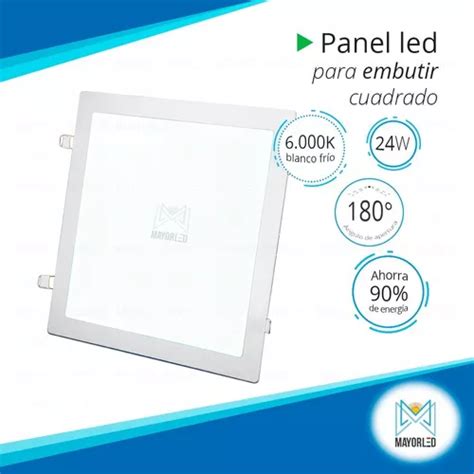 Panel Led Embutir Cuadrado 24w Luz Fria Spot 220v Pack X10 En Venta En