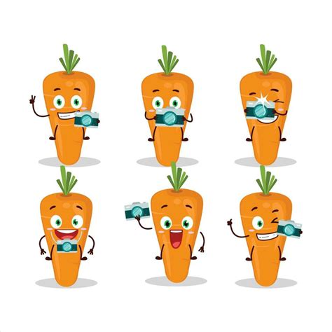 Photographer Profession Emoticon With Carrot Cartoon Character 26636025