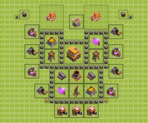 Coc Town Hall Lvl4 Defence Layout | DuaSatu.co