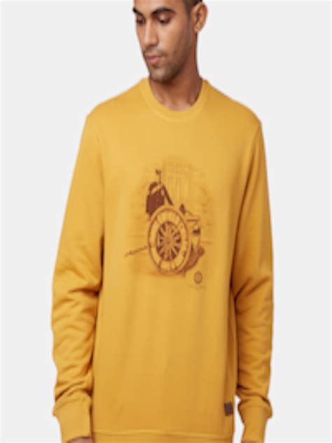 Buy Royal Enfield Men Mustard Printed Cotton Sweatshirt Sweatshirts