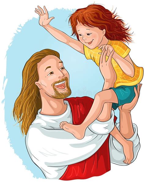 Jesus Lendo A Bíblia Crianças Imagem Cristã De Desenhos Animados