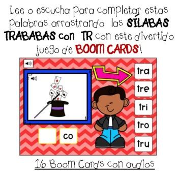 Boom Cards S Labas Trabadas Con Tr Spanish Blends Distance Learning