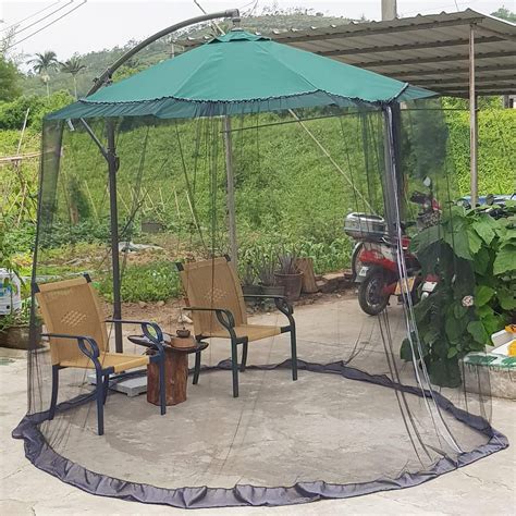 Extension Ft Black Patio Umbrella Mosquito Netting With Double