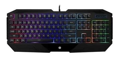 Teclado Gamer Hp K130 inglés Negro Membrana 4 Colores MercadoLibre