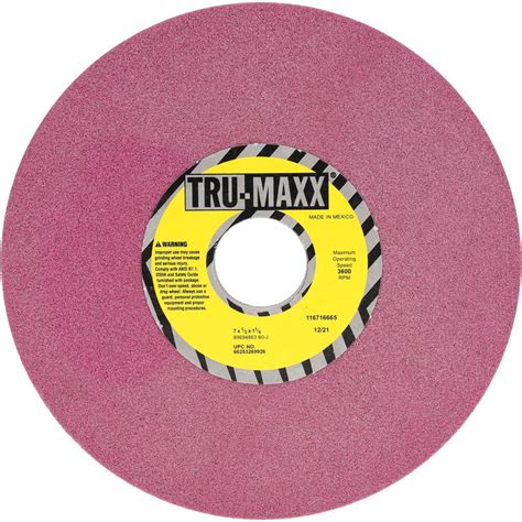 Tru Maxx Surface Grinding Wheel 7 Dia 12 Thick 1 14 Arbor 80 Grit Msc Industrial